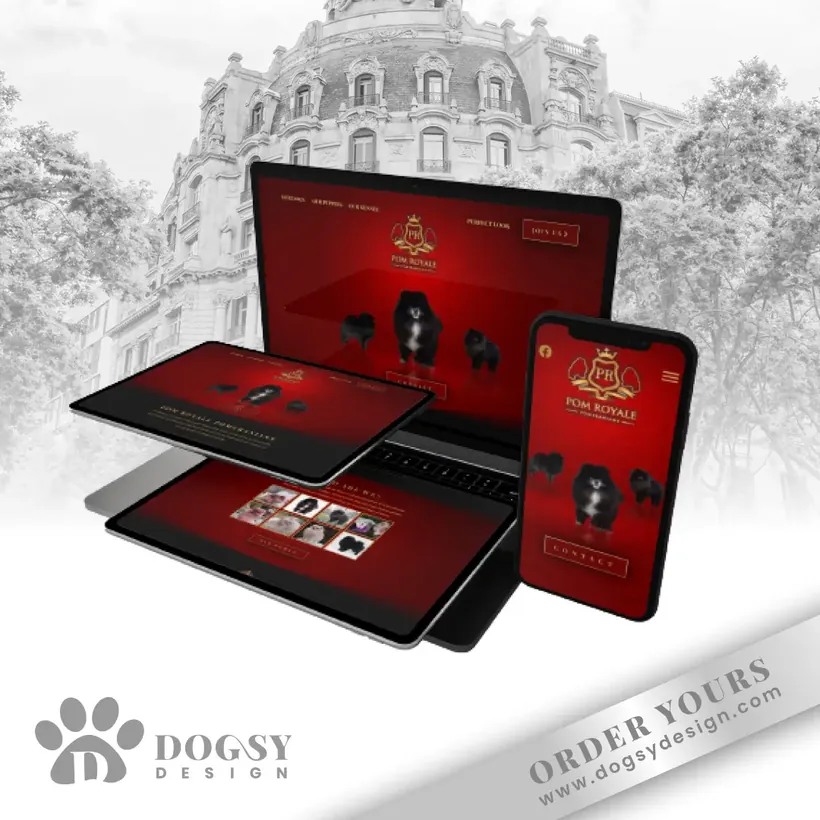 Kennel website on laptop, tablet and phone by Dogsy Design