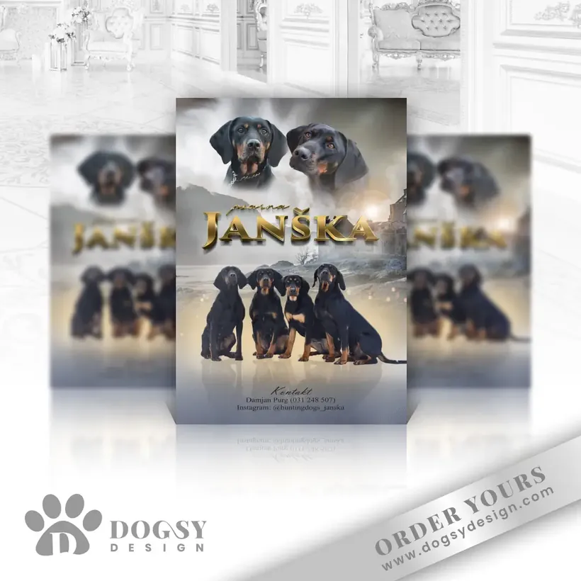 Dachshund litter poster by Dogsy Design